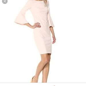 Calvin Klein bell sleeve blush dress